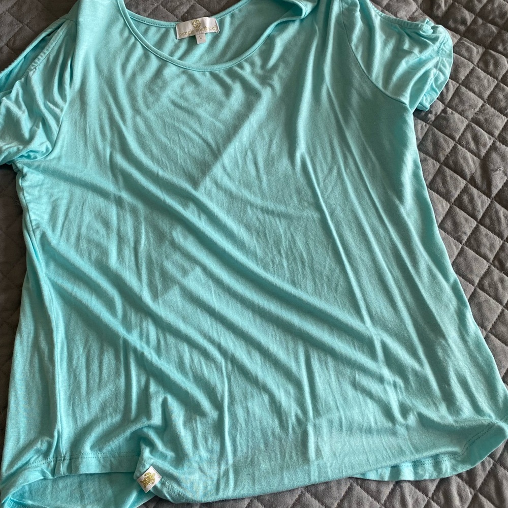 Turquoise knot sleeve top